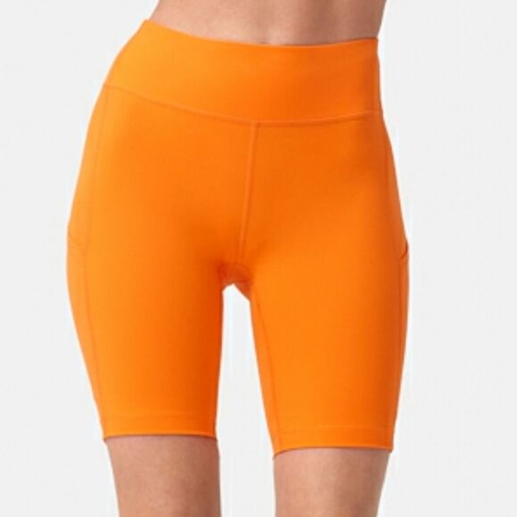 Outdoor Voices Clementine Orange 8" Zoom Shorts W Pockets Biker Medium - Picture 2 of 8
